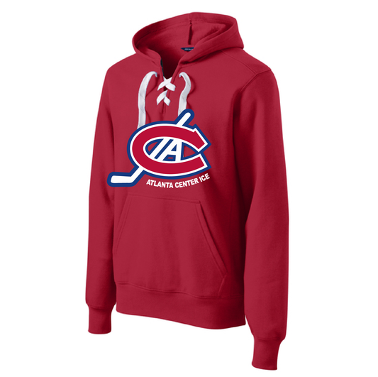 Lace Up Pullover Hooded Sweatshirt